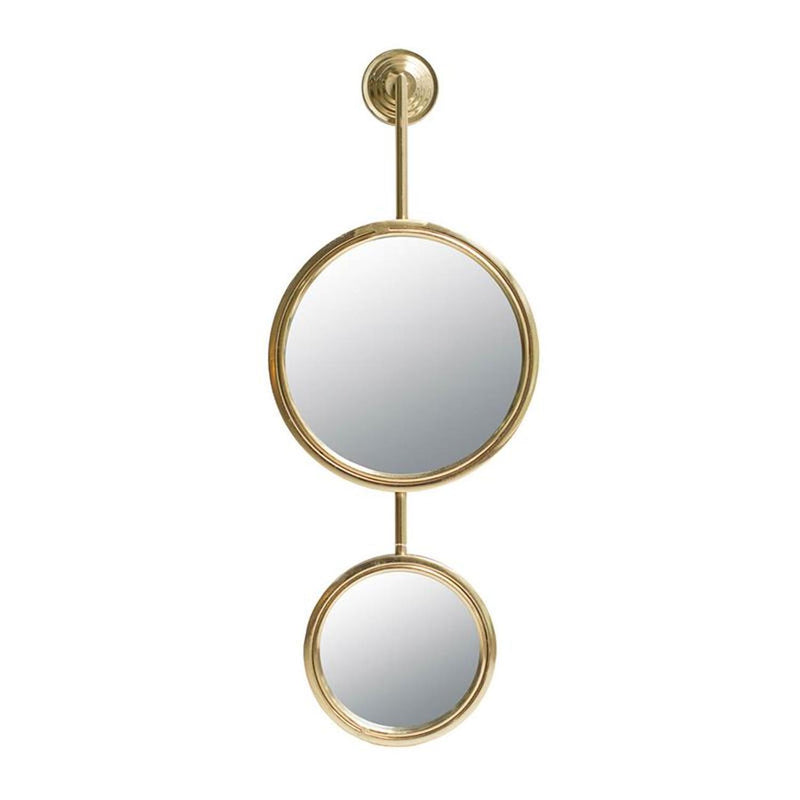 29" Round Iron Framed Accent Mirror - Gold