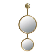 Load image into Gallery viewer, 29" Round Iron Framed Accent Mirror - Gold
