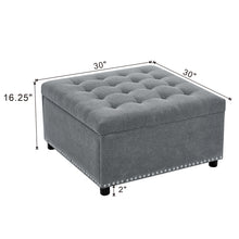 Load image into Gallery viewer, Square Tufted Storage Ottoman With Nailhead Trim
