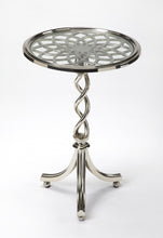 Load image into Gallery viewer, Aluminum Open Lattice Round Top End Table - Silver
