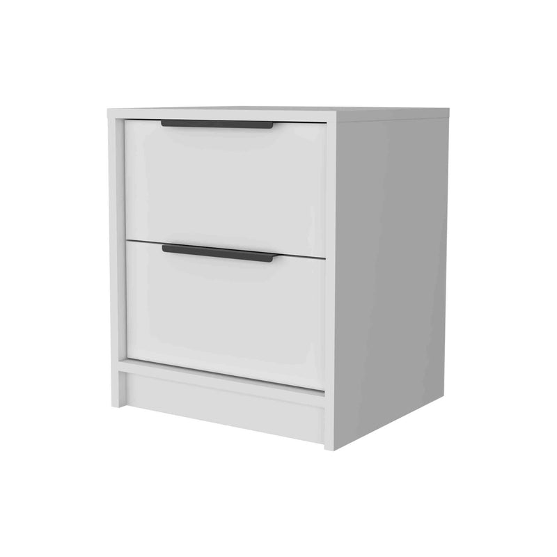 Wood Two Drawer Nightstand (534903) - White