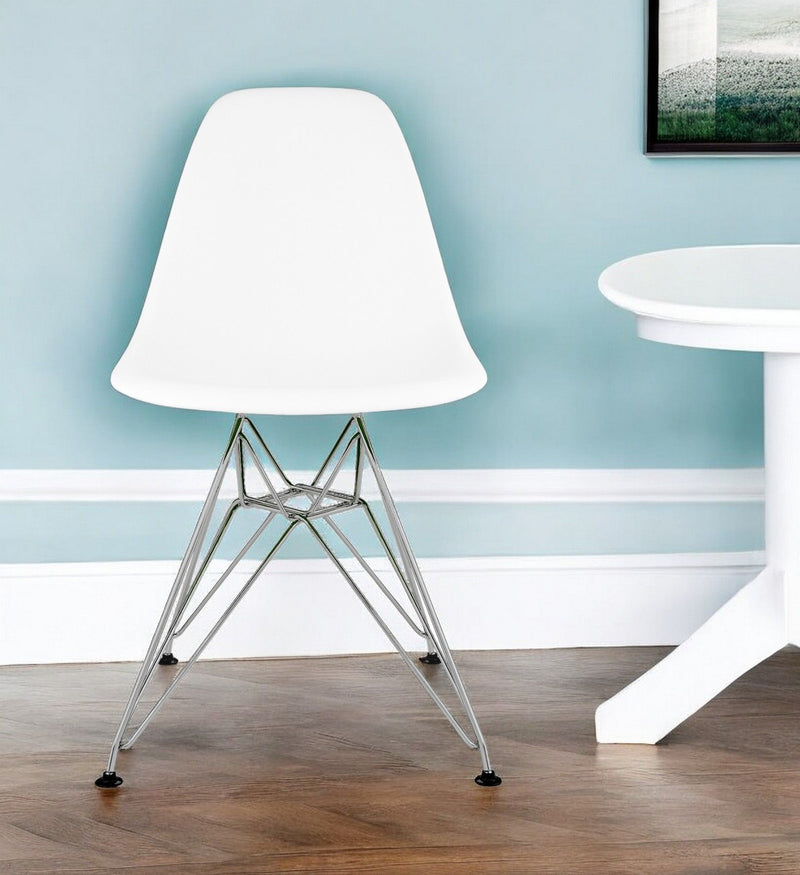 Steel Dining Side Chair - White