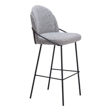 Load image into Gallery viewer, 30" Modern Shearling And Steel Bar Height Bar Chairs (Set of 2) - White
