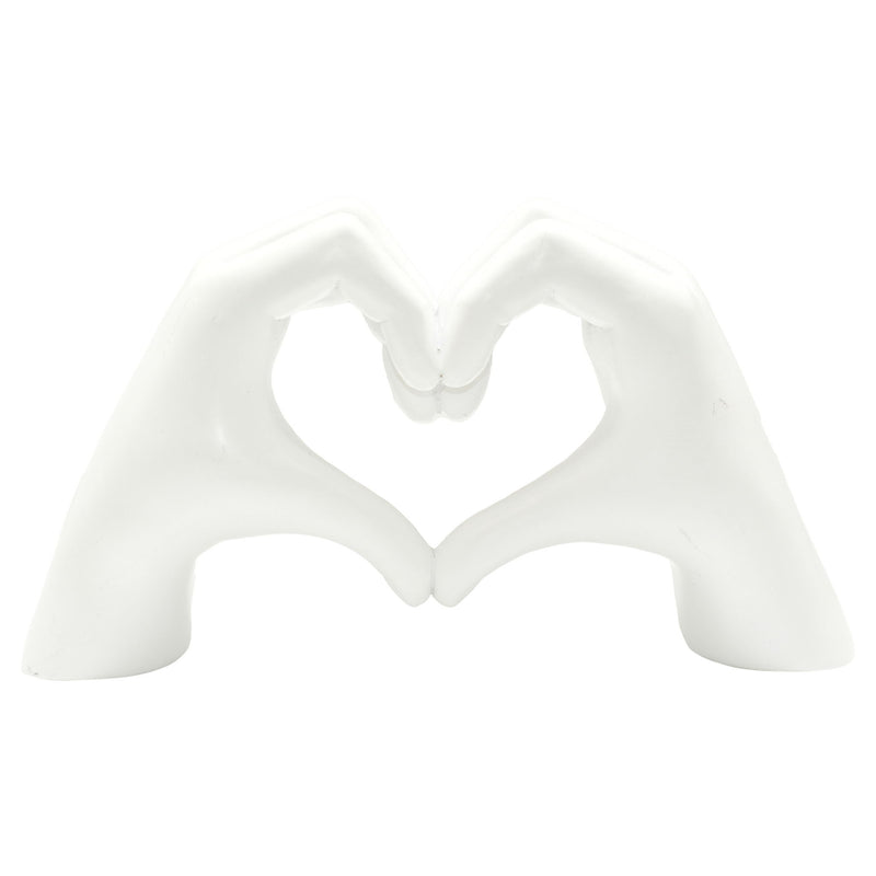 Heart Hands Tabletop Sculpture - White