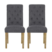 Load image into Gallery viewer, Contemporary Dining Chair (Set of 2) With Button Tufted Design - Charcoal
