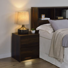 Load image into Gallery viewer, Transitional Nightstand With Dual USB Charging And Motion Sensor Light
