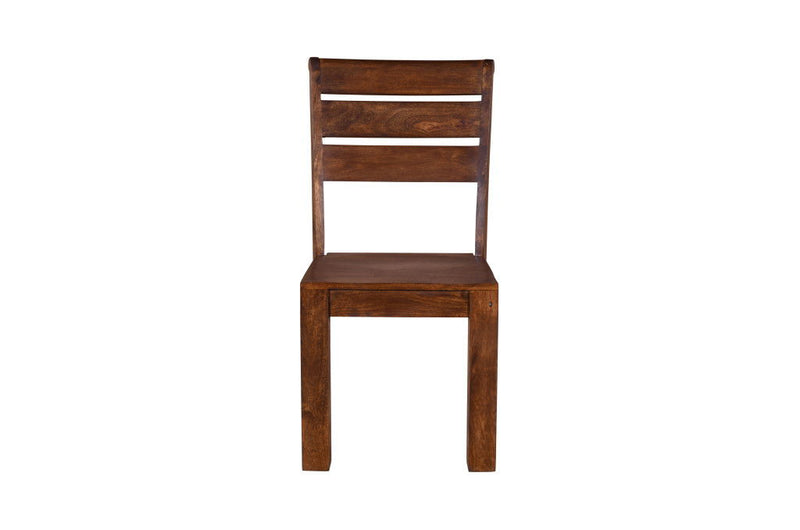 Solid Wood Ladder Back Dining Chairs (Set of 2) - Brown