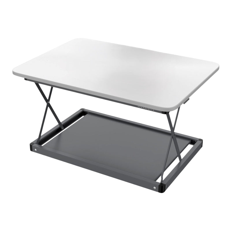 Adjustable Stainless Steel Standing Desk Converter - White And Dark Gray