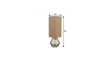 Load image into Gallery viewer, 40" Geometric Table Lamp With Cylinder Shade - Beige / Silver
