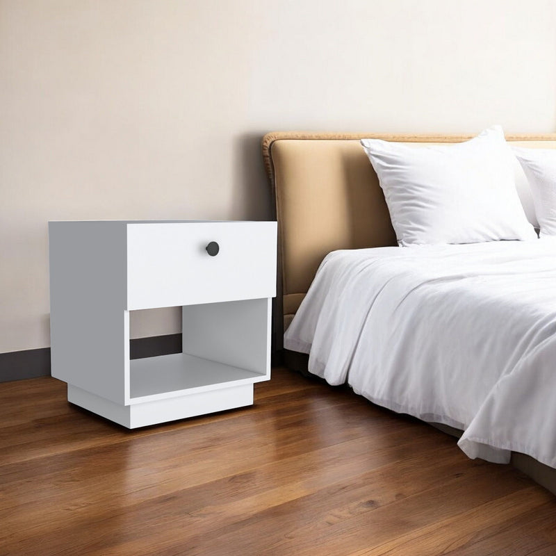 20" One Drawer Nightstand With Integrated Tech - White