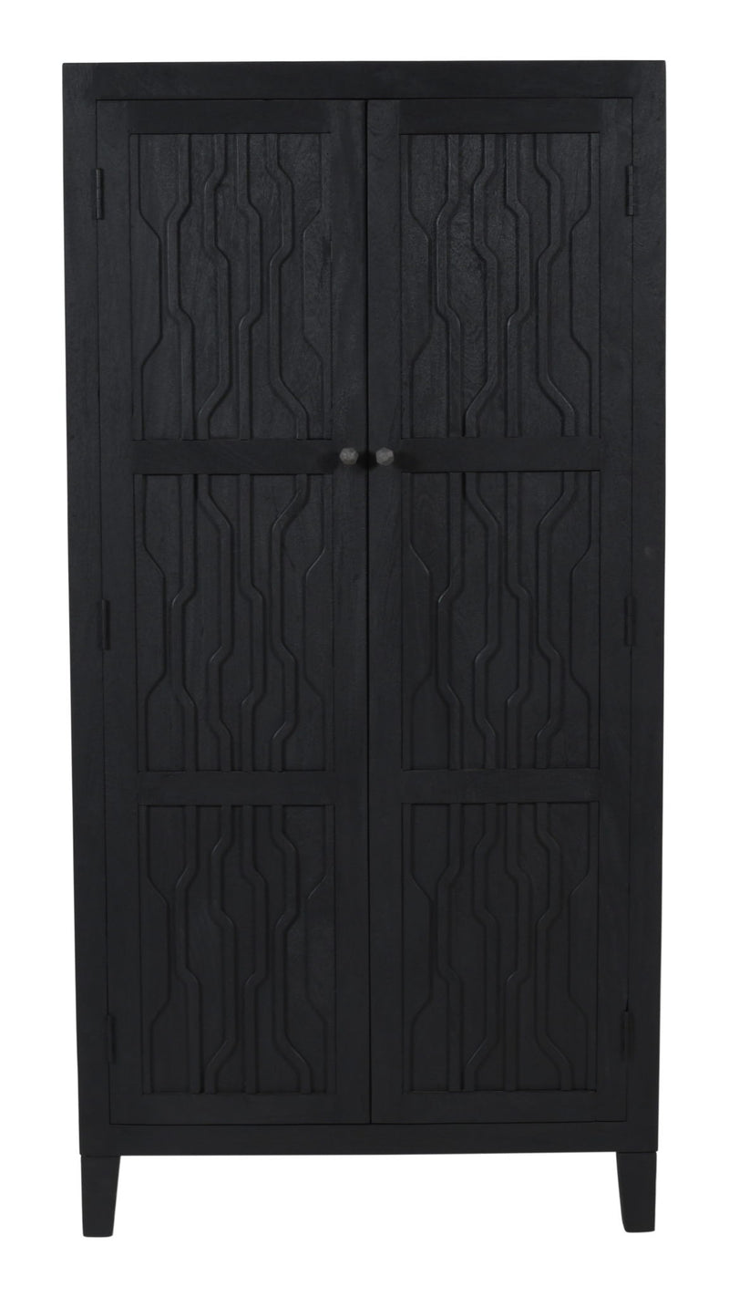 Solid Wood Accent Cabinet With Two Doors - Graphite