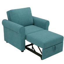 Load image into Gallery viewer, Modern 3 In 1 Convertible Sleeper Chair Bed, Linen Upholstery, Adjustable Backrest

