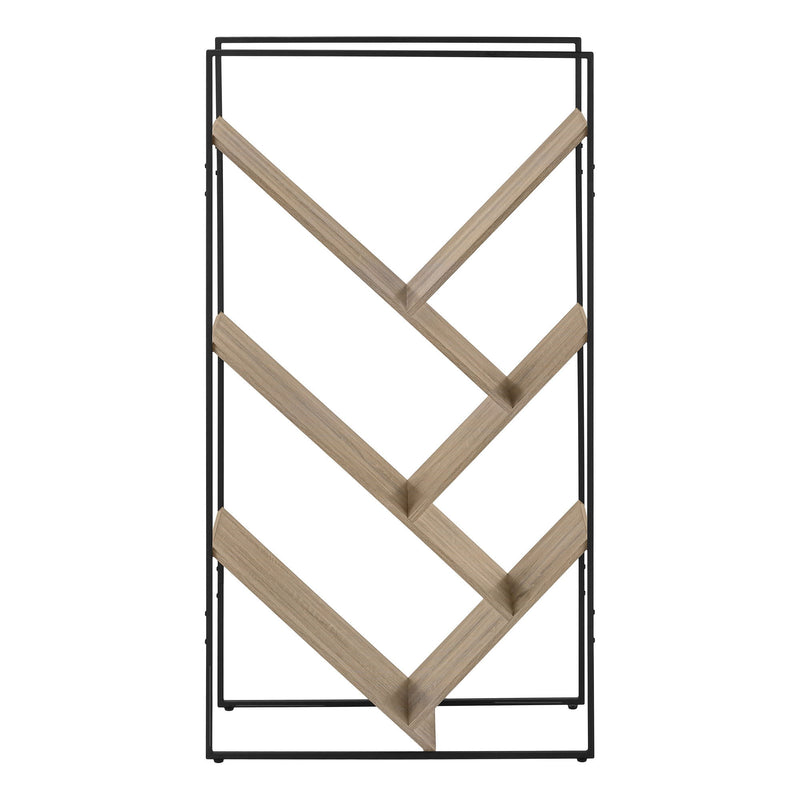 Five Tier Geometric Bookcase - Taupe