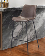 Load image into Gallery viewer, Steel Low Back Bar Height Bar Chair - Brown And Black
