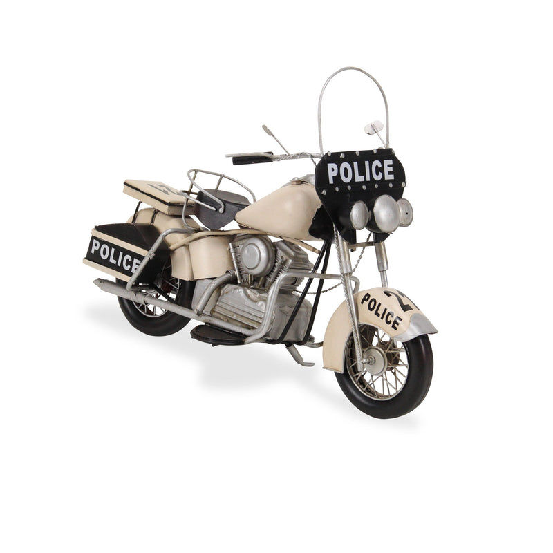 Hand Painted Model Motorcycle - Cream