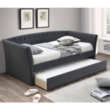 Load image into Gallery viewer, Daybed With Trundle Button Tufted Slat Included - Charcoal

