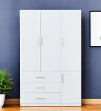 Load image into Gallery viewer, 74" Four Door Three Drawer Combo Dresser - White
