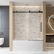 Load image into Gallery viewer, Frameless Single Sliding Shower Door, Square Tube Track
