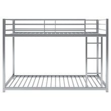 Load image into Gallery viewer, Twin over Twin Metal Bunk Bed, Low Bunk Bed with Ladder,Silver(OLD SKU:WF282465AAN)
