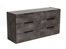 Load image into Gallery viewer, Faux Marble Solid Six Drawer Double Dresser - Gray
