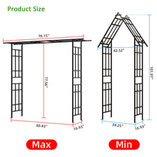Load image into Gallery viewer, Garden Arch With Adjustable Width Climbing Plants Support - Black

