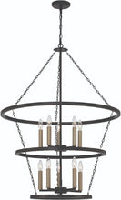Load image into Gallery viewer, Candle Style Ten Light Metal Dimmable Chandelier - Black / Gold
