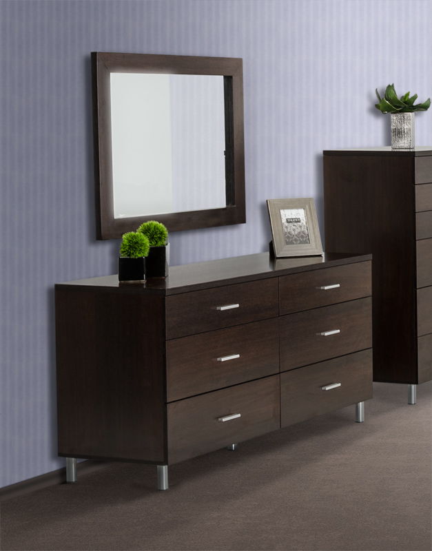 39" Square Framed Dresser Mirror - Ebony