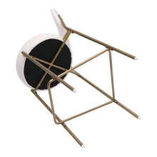 Load image into Gallery viewer, Velvet Metal Low Back Bar Height Bar Chairs (Set of 2) - White / Gold
