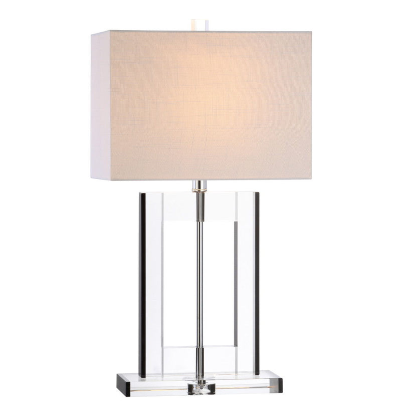 26" Novelty Table Lamp LED With Drum Shade - Clear