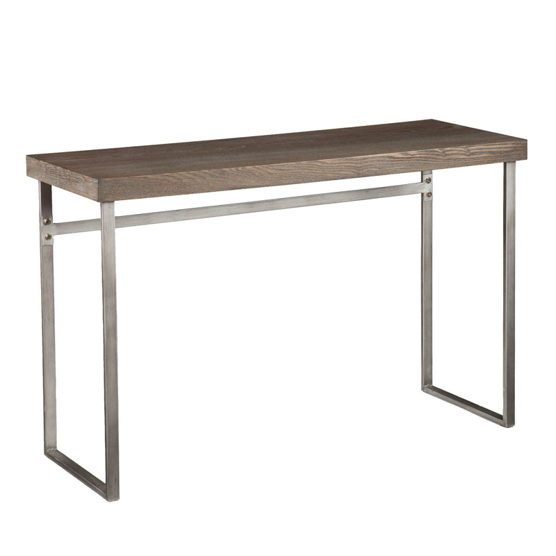 Distressed Sled Console Table - Gray / Brown / Silver