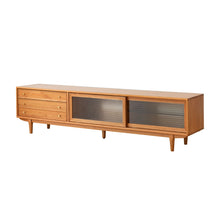 Load image into Gallery viewer, TV Cabinet With Chinese Changhong Glass Doors, Two Drawer Storage Space TV Standing - Cherry
