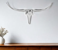 Load image into Gallery viewer, Buffed Long Horn Wall Sculpture - Silver
