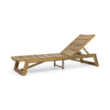 Load image into Gallery viewer, Outdoor Chaise Lounge With Adjustable Seating And Slat Panel - Yellow Brown

