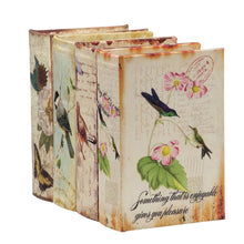 Load image into Gallery viewer, Book Boxes With Birds, Flowers, And Handwriting Design (Set of 4) - Multi
