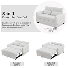 Load image into Gallery viewer, Loveseat Sofa Pull-Out Bed With Adjustable Backrest, 3 USB Ports And 2 Lumbar Pillows For Living Room
