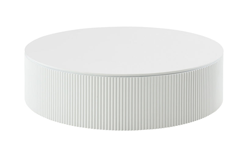 Round Drum Coffee Table - White