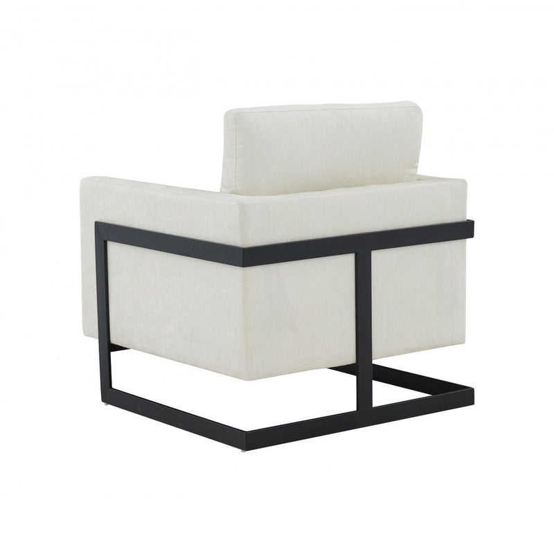 Fabric Club Chair - Cream And Black