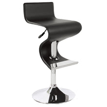 Load image into Gallery viewer, Faux Leather And Metal Low Back Adjustable Height Bar Chair - Black And Silver

