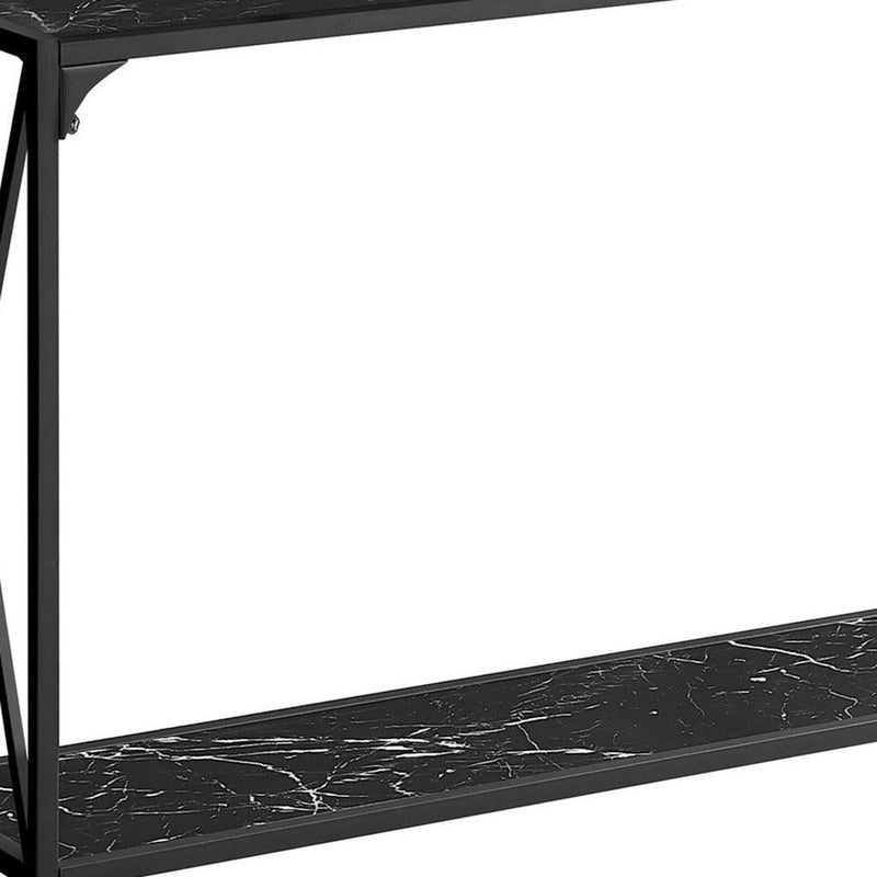 Frame Console Table With Shelf - Black
