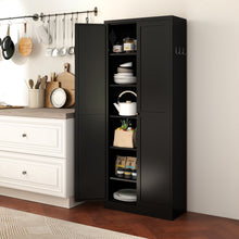 Load image into Gallery viewer, Kitchen Pantry Cabinet With 4 Adjustable Shelves, Heavy Duty Freestanding Organizer
