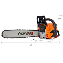 Load image into Gallery viewer, 62Cc Gas Powered Chainsaw 20" 2 Cycle Petrol Handheld Chain Saw Epa Compliant Aluminium - Orange
