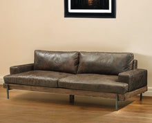 Load image into Gallery viewer, Top Grain Leather Sofa With Black Legs - Chocolate
