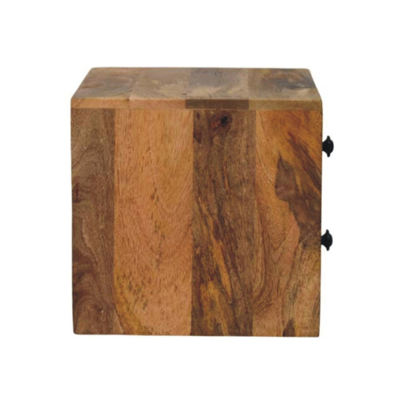 12" Solid Wood Two Drawer Floating Nightstand - Brown