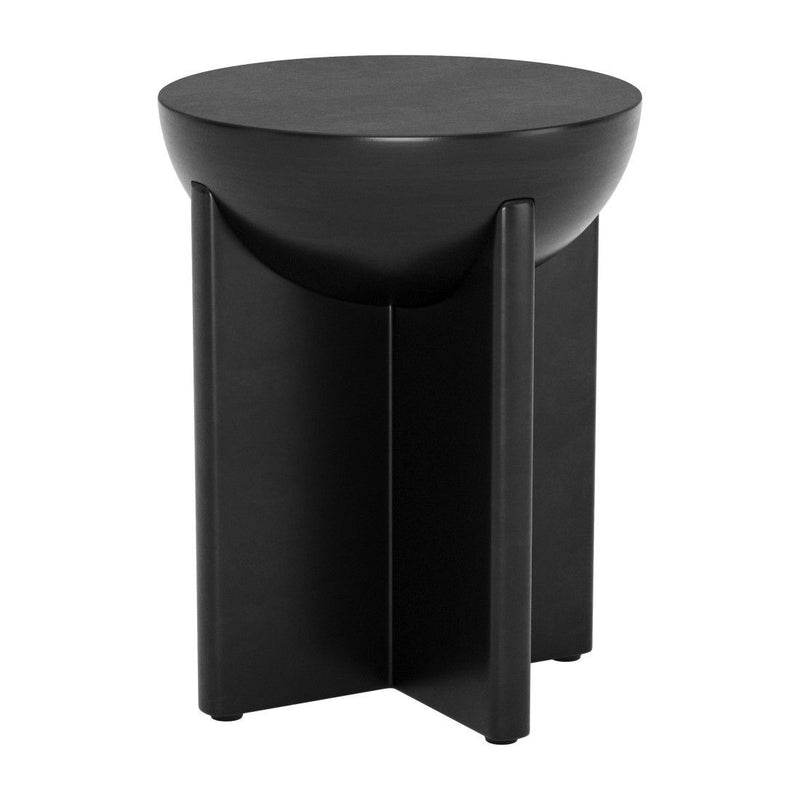 20" Wood Round Pedestal End Table - Black