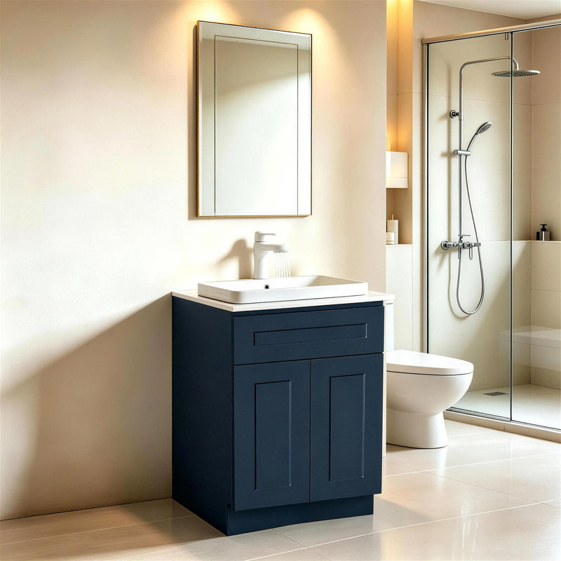Shaker Base Cabinet With Soft-Close Drawer & Double Doors, Adjustable Shelf