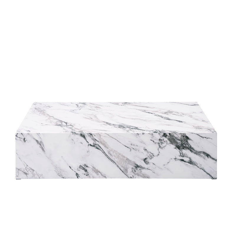 Faux Marble Block Coffee Table - White