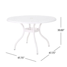 Load image into Gallery viewer, Tranquilius - Outdoor Round Dining Table With Lattice Tabletop, Umbrella Hole And Curved Legs
