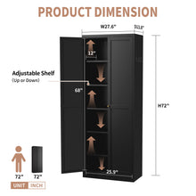 Load image into Gallery viewer, Kitchen Pantry Cabinet With 4 Adjustable Shelves, Heavy Duty Freestanding Organizer

