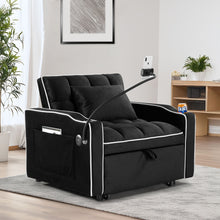 Load image into Gallery viewer, Convertible Sleeper Chair Sofa Bed Adjustable Pull Out Sleeper Chair Bed Multi-Pockets Folding Sofa Bed For Living Room Bedroom Small Space, 3 In 1 Sofa Bed
