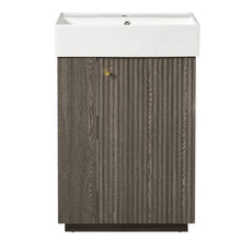 Load image into Gallery viewer, Bathroom Vanity With Sink, Freestanding Wood Grain Cabinet With Storage
